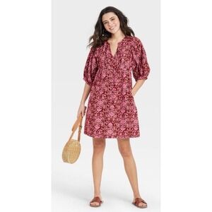Universal Threads Floral Puff Sleeve Mini Dress, Women's Size Medium